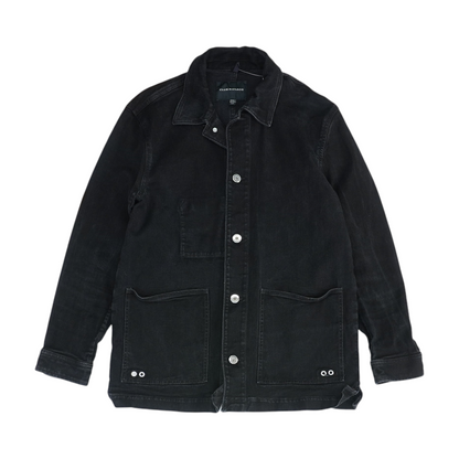 Black Solid Denim Jacket