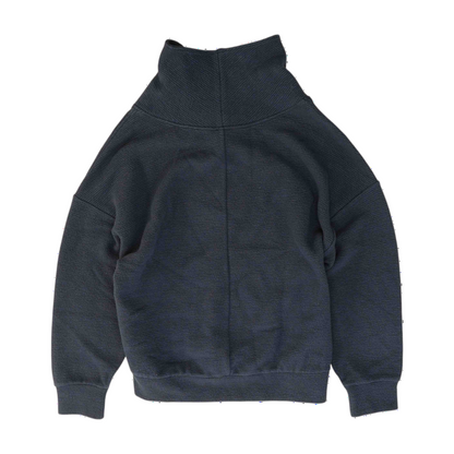 Blue Solid 1/4 Zip Pullover
