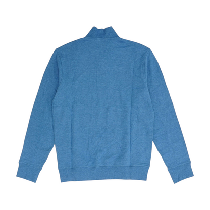 Blue Solid 1/4 Zip Pullover