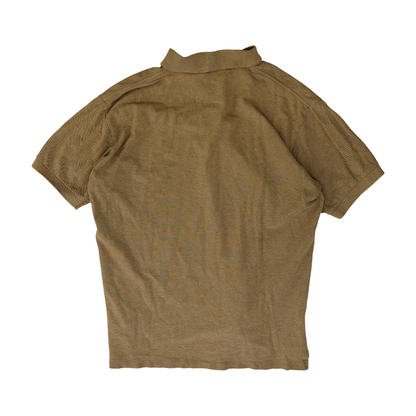 Tan Solid Short Sleeve Polo