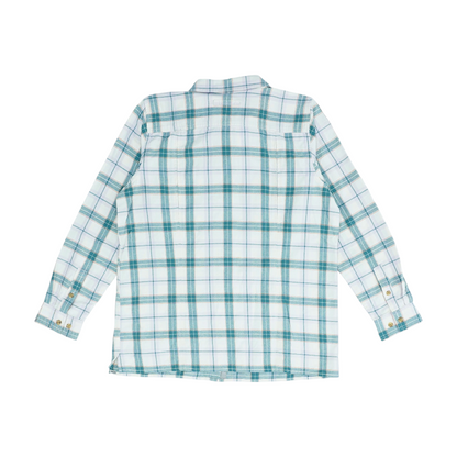 Beige Plaid Flannel Button Down