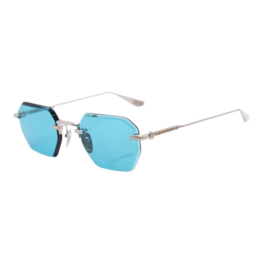 Silver HOLE SHOT Geometric Sunglasses