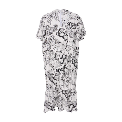 White Plus Print Midi Dress