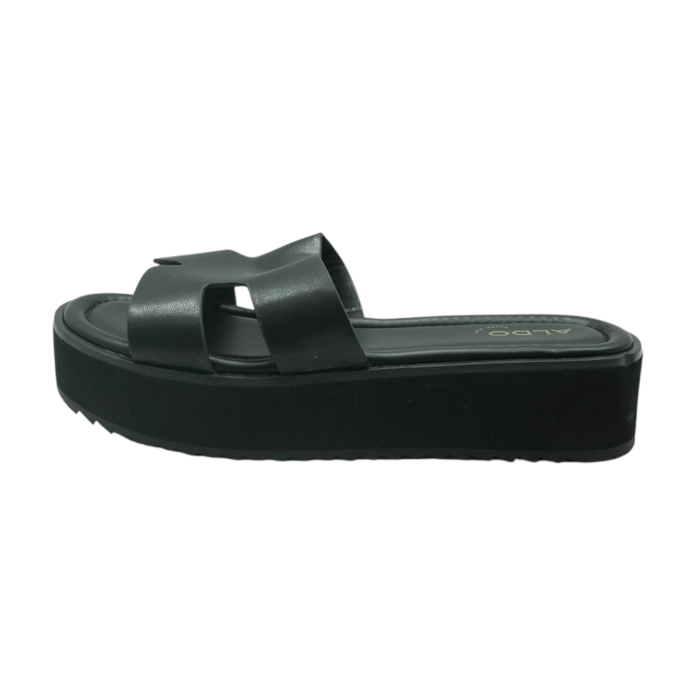 Black Wedged Sandals