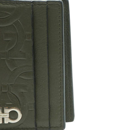 Embossed Leather Bifold in Green