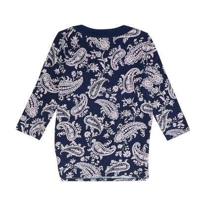 Navy Paisley Blouse