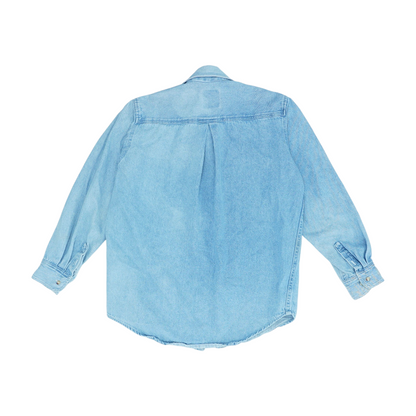 Vintage Blue Solid Denim Jacket