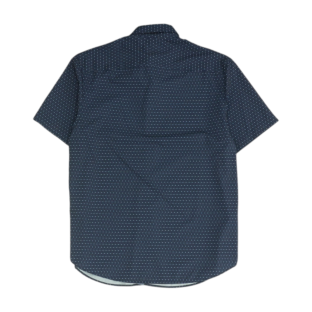 Navy Polka Dot Short Sleeve Button Down