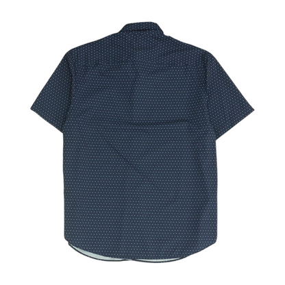 Navy Polka Dot Short Sleeve Button Down