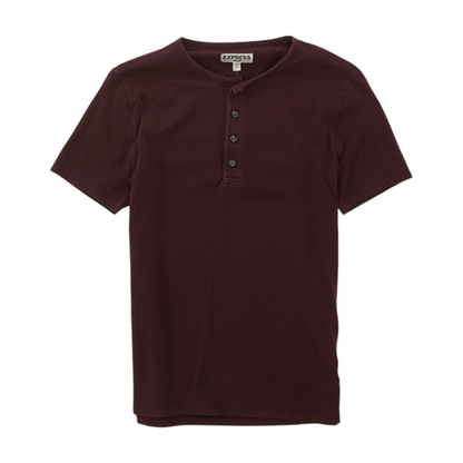 Maroon Solid Henley T-Shirt