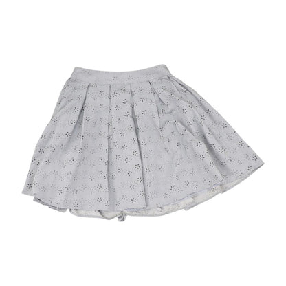 Gray Eyelet Midi Skirt