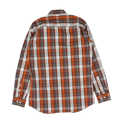 Orange Plaid Long Sleeve Button Down