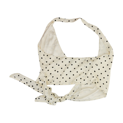 Ivory Polka Dot Cropped Blouse