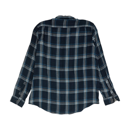 Navy Plaid Flannel Button Down