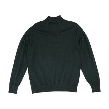 Green Solid 1/4 Zip Sweater