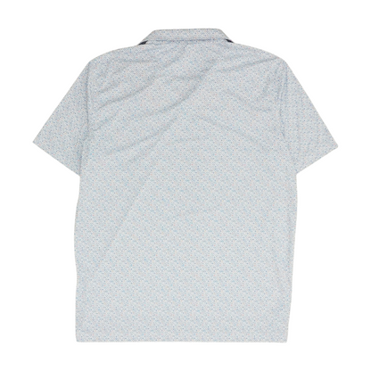 White Print Short Sleeve Polo