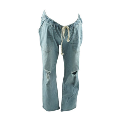 Blue Low Rise Regular Maternity Jeans