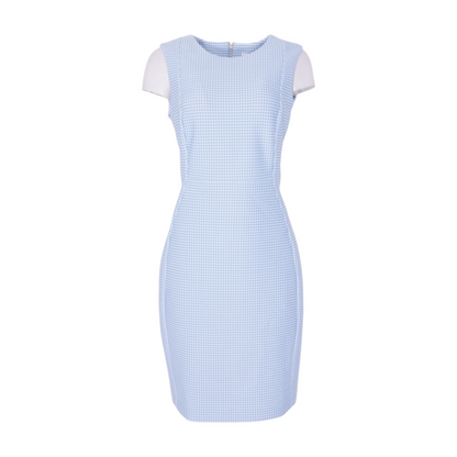 Blue Check Midi Dress