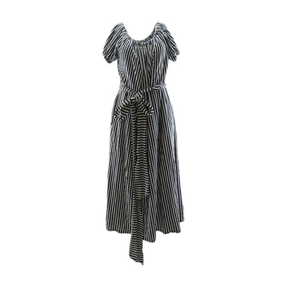 Navy Striped Maxi Dress