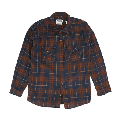 Navy Plaid Flannel Button Down