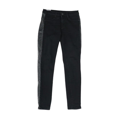 Black Solid Skinny Leg Jeans