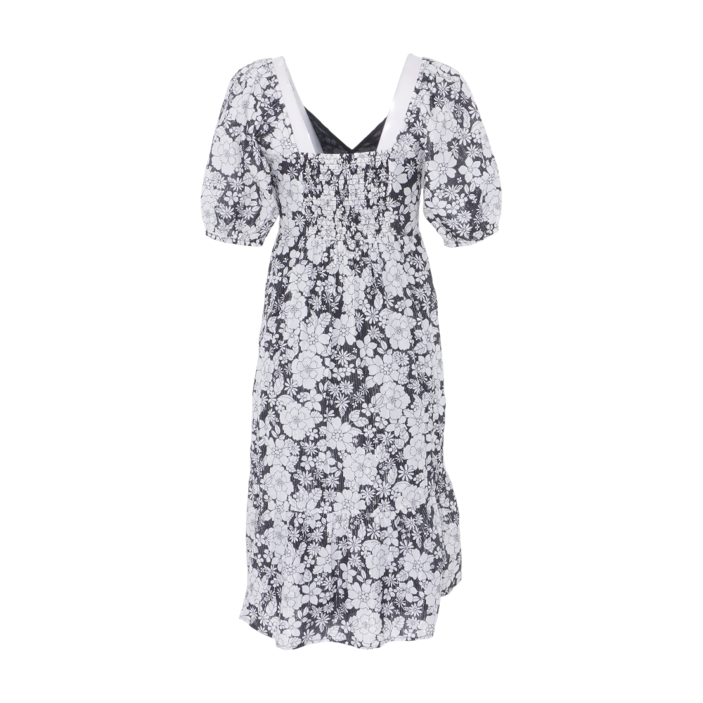 Black Floral Midi Dress