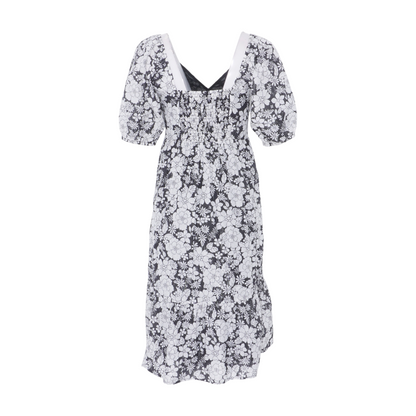 Black Floral Midi Dress