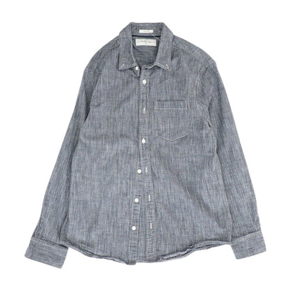Gray Solid Long Sleeve Button Down