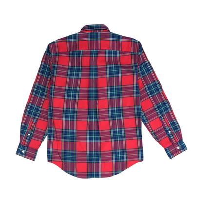 Red Plaid Long Sleeve Button Down