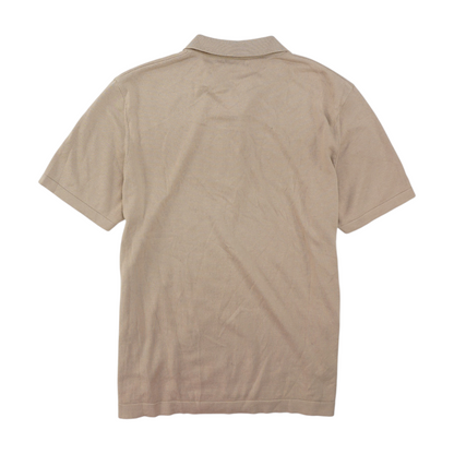 Tan Solid Short Sleeve Polo