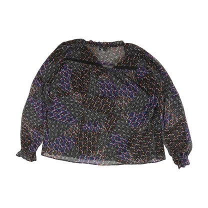 Multi Graphic Long Sleeve Blouse