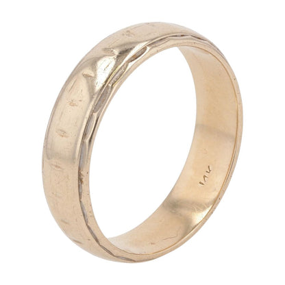 14K Gold Grooved Band