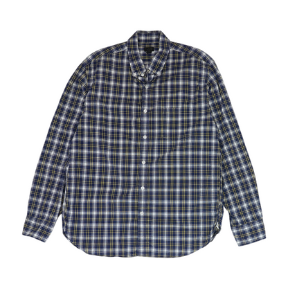 Navy Plaid Long Sleeve Button Down