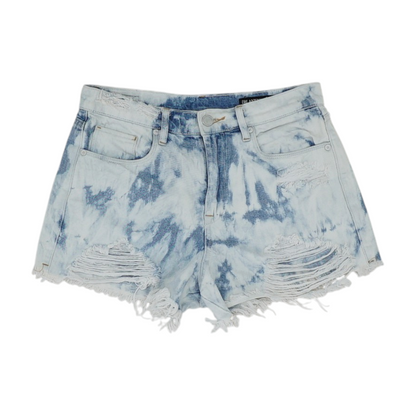 Blue Solid Denim Shorts