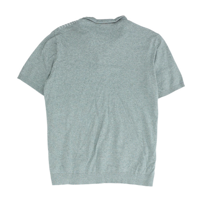 Gray Striped Short Sleeve Polo