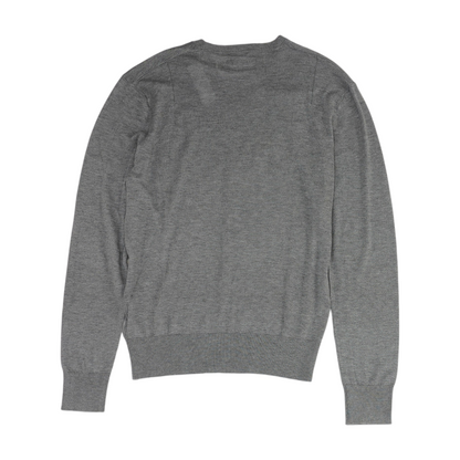 Gray Solid Pullover Sweater