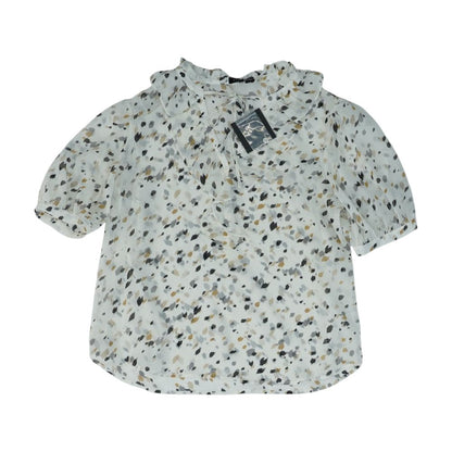 White Animal Print Blouse