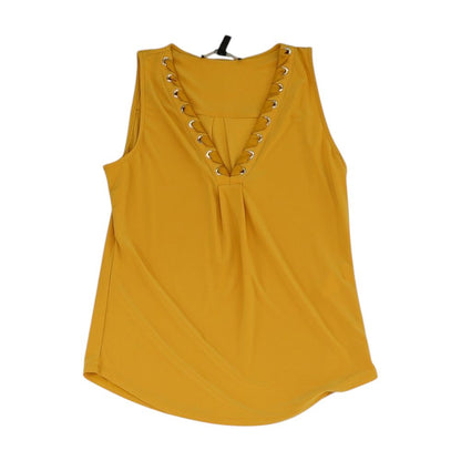 Yellow Solid Sleeveless Blouse