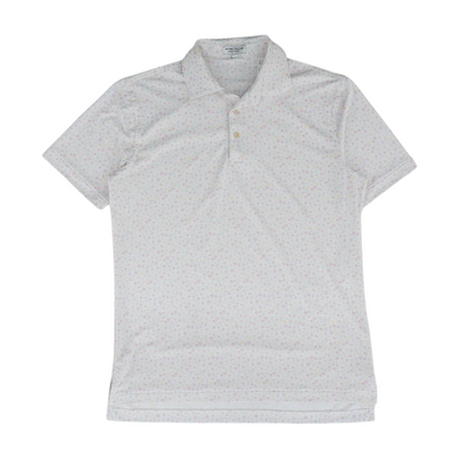 White Print Short Sleeve Polo