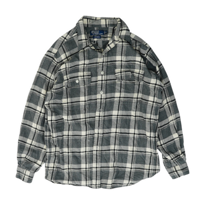 Gray Plaid Flannel Button Down