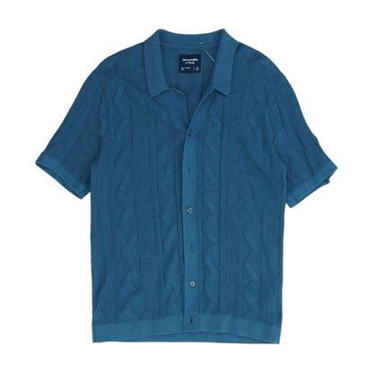 Blue Striped Short Sleeve Button Down