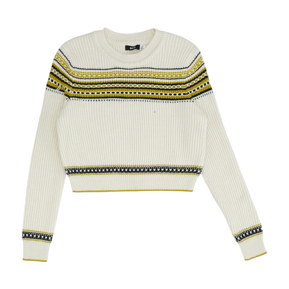 Beige Abstract Pullover Sweater