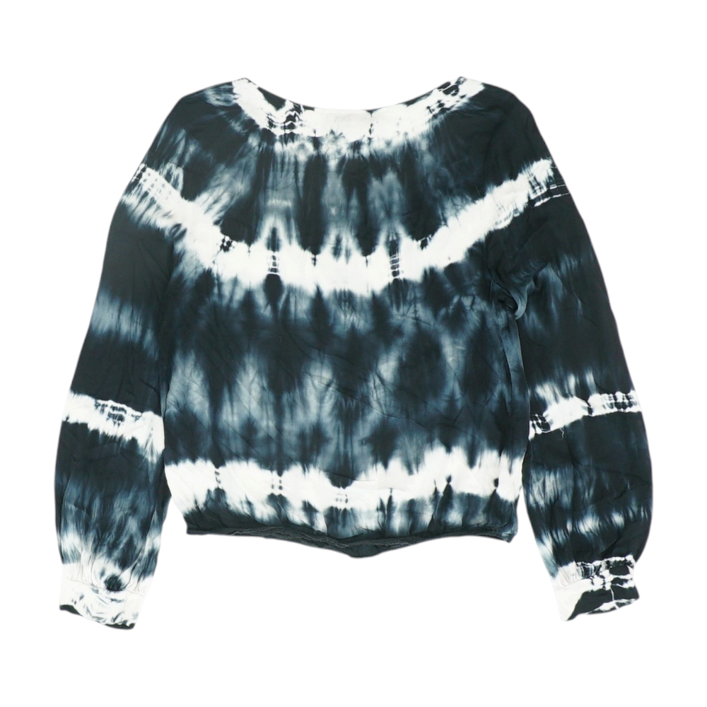 Black Tie-Dye Blouse