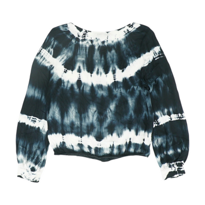 Black Tie-Dye Blouse