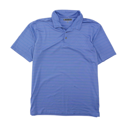Blue Striped Short Sleeve Polo