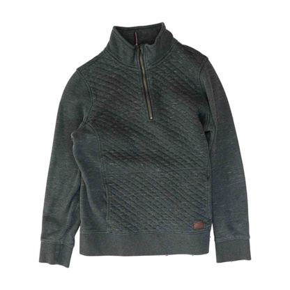 Gray Solid 1/4 Zip Pullover