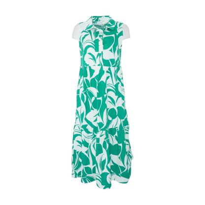 Green Abstract Midi Dress