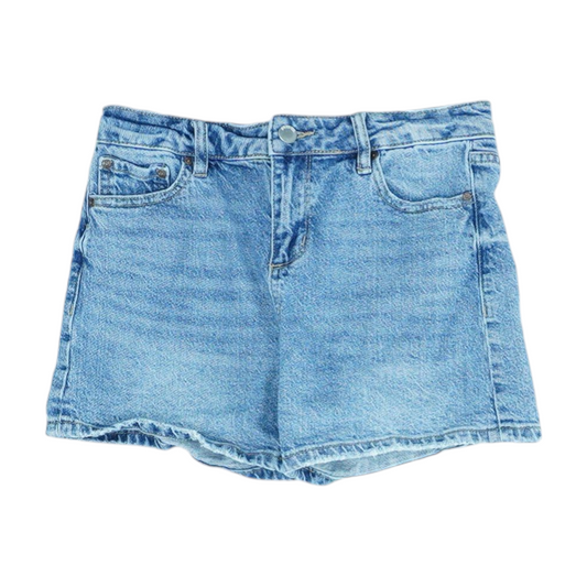 Blue Solid Denim Shorts