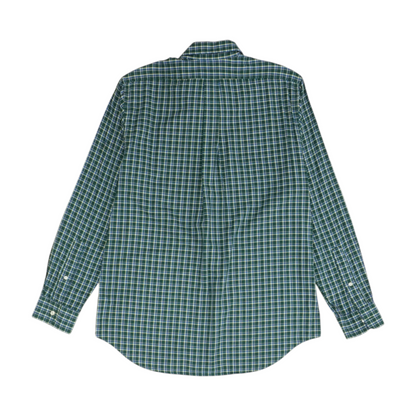 Green Plaid Long Sleeve Button Down