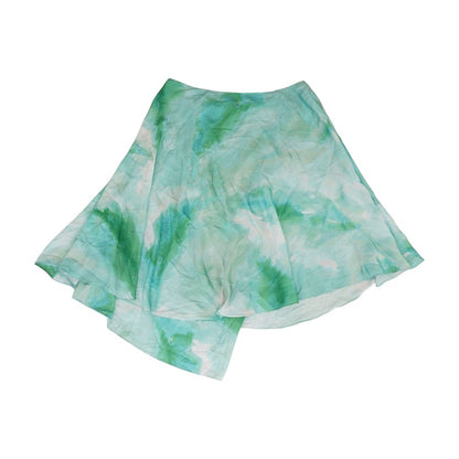 Green Tie Dye Mini Skirt